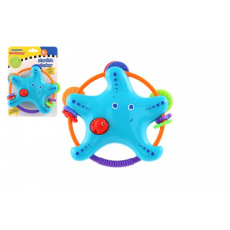 Chrastítko/kousátko/pískátko mořská hvězdice plast 16cm na kartě 3m+ Chrastítko/kousátko/pískátko mořská hvězdice plast 16cm na kartě 3m+