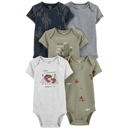 CARTER'S Body krátký rukáv Cactus & Buffalo kluk 5ks 24m