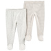 CARTER'S Polodupačky Gray Stripes neutral 2ks 6m/vel. 68