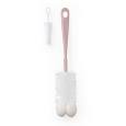 BABYONO Kartáč na kojenecké lahve s mini kartáčkem Pink