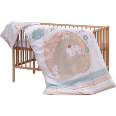 Levná postýlka s vyndavacími příčkami - přírodní ECO - 120x60 cm s výbavou Velcí kamarádi Barva soupravy: Eri