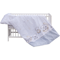 Levná postýlka s vyndavacími příčkami - bílá - 120x60 cm s výbavou Toro Barva soupravy: Toro šedá Levná postýlka s vyndavacími příčkami - bílá - 120x60 cm s výbavou Toro Barva soupravy: Toro šedá