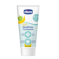 CHICCO Pasta zubní Jablko-banán bez fluóru 50ml, 6-24m CHICCO Pasta zubní Jablko-banán bez fluóru 50ml, 6-24m