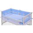 Dětská postýlka se stahovací bočnicí - bílá - 120x60 cm s kompletní výbavou Toro Barva soupravy: Toro modrá