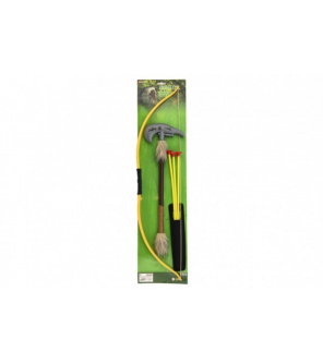 Luk indiánský 70cm + 3 šípy s přísavkami + tomahawk plast v sáčku Luk indiánský 70cm + 3 šípy s přísavkami + tomahawk plast v sáčku
