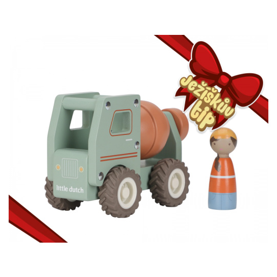 Náklaďák s míchačkou dřevěný