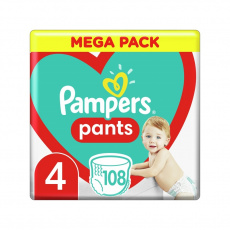 PAMPERS Pants 4 (9-15 kg) 108 ks Maxi Mega box - plenkové kalhotky PAMPERS Pants 4 (9-15 kg) 108 ks Maxi Mega box - plenkové kalhotky