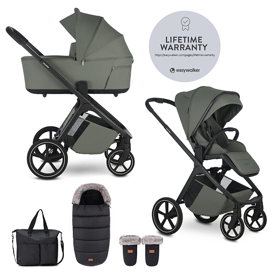 EASYWALKER Set kočárek 2v1 Zoey Go Mineral Green XXL Limited s příslušenstvím EASYWALKER Set kočárek 2v1 Zoey Go Mineral Green XXL Limited s příslušenstvím
