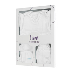 7-dílná kojenecká soupravička do porodnice New Baby I AM bílá