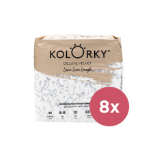 KOLORKY DELUXE VELVET Pleny jednorázové eko se sametovým povrchem M (5-8 kg) 168 ks - MĚSÍČNÍ ZÁSOBA KOLORKY DELUXE VELVET Pleny jednorázové eko se sametovým povrchem M (5-8 kg) 168 ks - MĚSÍČNÍ ZÁSOBA