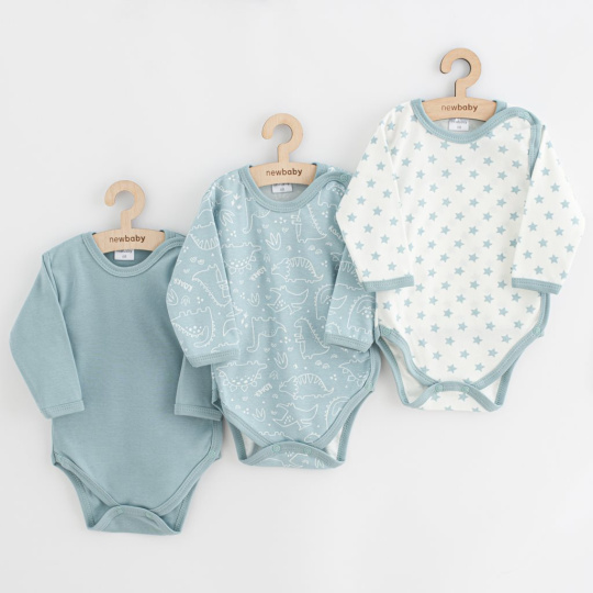 Kojenecké celorozepínací body New Baby Classic II Uni 3ks mátové