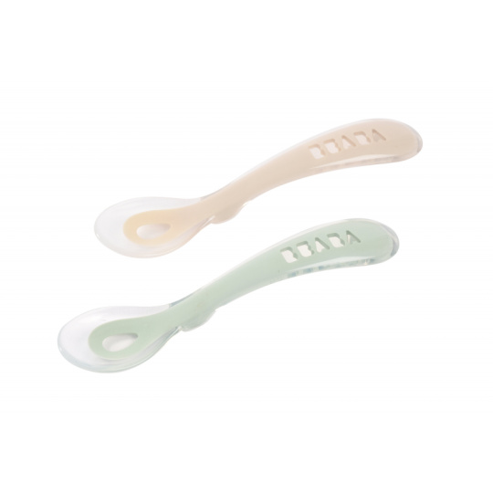 Lžičky silikonové 2 ks s pouzdrem Clay / Místy Green Lžičky silikonové 2 ks s pouzdrem Clay / Místy Green