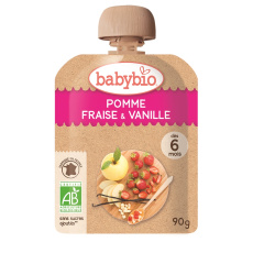 BABYBIO Kapsička Jablko jahoda vanilka 90 g BABYBIO Kapsička Jablko jahoda vanilka 90 g