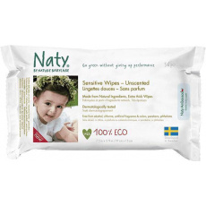 ECO BY NATY Sensitive 56 ks, bez vůně - vlhčené ubrousky ECO BY NATY Sensitive 56 ks, bez vůně - vlhčené ubrousky