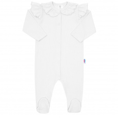 Kojenecký bavlněný overal New Baby Stripes bílý