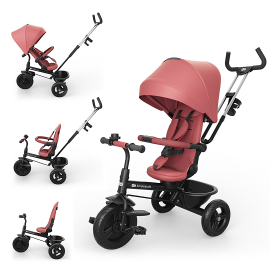 KINDERKRAFT Tříkolka Aston 2 Plus Pink, 9m+