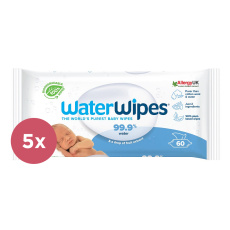 5x WATERWIPES Vlhčené obrousky bez obsahu plastů 60 ks ( 300 ks )