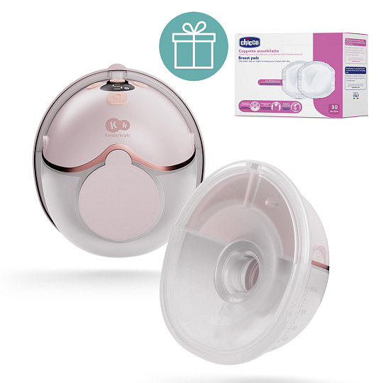 KINDERKRAFT Odsávačka mateřského mléka Single Hands-free Mamaflow Pink + CHICCO Vložky do podprsenky KINDERKRAFT Odsávačka mateřského mléka Single Hands-free Mamaflow Pink + CHICCO Vložky do podprsenky