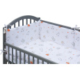 Dětská postýlka se stahovací bočnicí - šedá - 120x60 cm s kompletní výbavou Decentní motiv Barva soupravy: Labra