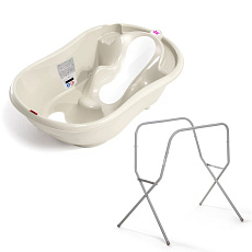 OK BABY SET Vanička rostoucí protiskluzová Onda Evolution 0–12m White + Kovový stojan na vanu OK BABY SET Vanička rostoucí protiskluzová Onda Evolution 0–12m White + Kovový stojan na vanu