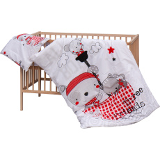 Levná postýlka s vyndavacími příčkami - přírodní ECO - 120x60 cm s výbavou Velcí kamarádi Barva soupravy: Bandy