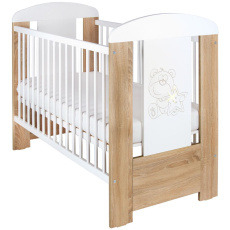 Dětská postýlka New Baby Méďa s hvězdičkou standard dub Dětská postýlka New Baby Méďa s hvězdičkou standard dub
