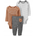 CARTER'S Set 3dílný body dl. rukáv 2ks, tepláky Brown Bear chlapec LBB NB /vel.56