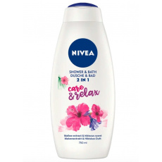 NIVEA Gel sprchový a pěna do koupele Care&Relax 750 ml NIVEA Gel sprchový a pěna do koupele Care&Relax 750 ml