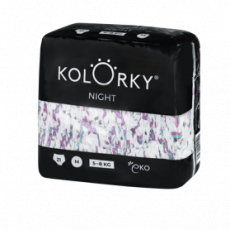KOLORKY NIGHT Pleny jednorázové eko noční M (5-8 kg) 21 ks KOLORKY NIGHT Pleny jednorázové eko noční M (5-8 kg) 21 ks