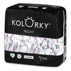 KOLORKY NIGHT Pleny jednorázové eko noční M (5-8 kg) 21 ks KOLORKY NIGHT Pleny jednorázové eko noční M (5-8 kg) 21 ks