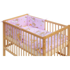 Dětská postýlka s vyndavacími příčkami - přírodní ECO - 120x60 cm s kompletní výbavou Mráček Barva soupravy: Mráček růžový