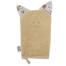 EKO Žínka bavlněná s oušky Cat Beige 20x15 cm