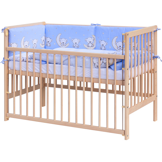 Scarlett Dětská postýlka s kompletní výbavou Scarlett 120 x 60 cm - Toro - modrá Scarlett Dětská postýlka s kompletní výbavou Scarlett 120 x 60 cm - Toro - modrá