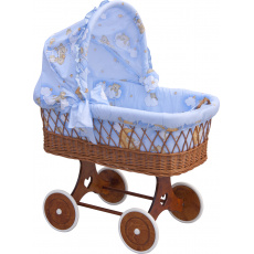 Scarlett Proutěný košík na miminko s boudičkou Scarlett Mráček - modrá