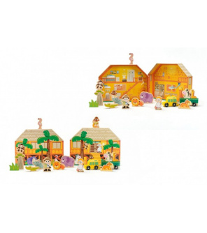 Safari/ZOO figurky dřevo + domeček 16ks ve fólii 27x20x5cm 24m+ Safari/ZOO figurky dřevo + domeček 16ks ve fólii 27x20x5cm 24m+