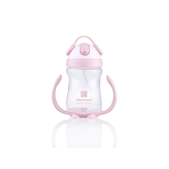 Hrnek se silikonovým brčkem 300ml 12m+ Pink