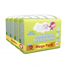 MONPERI Klasik Pleny jednorázové XL (12-16 kg) 136 ks - Mega Pack MONPERI Klasik Pleny jednorázové XL (12-16 kg) 136 ks - Mega Pack
