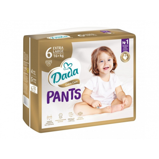 DADA Extra Care Pants Kalhotky plenkové jednorázové 6 Extra Large (16 kg+) 32 ks