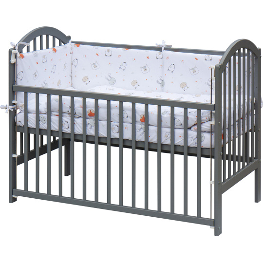 Scarlett Dětská postýlka s kompletní výbavou Scarlett 120 x 60 cm šedá - Labra Scarlett Dětská postýlka s kompletní výbavou Scarlett 120 x 60 cm šedá - Labra