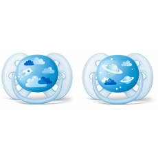 Philips AVENT Šidítko Ultrasoft Obrázek 6-18m modré, 2 ks Philips AVENT Šidítko Ultrasoft Obrázek 6-18m modré, 2 ks