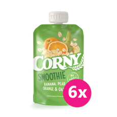 6x CORNY Smoothie banán, hruška, pomeranč, ovesné vločky 120 g 6x CORNY Smoothie banán, hruška, pomeranč, ovesné vločky 120 g