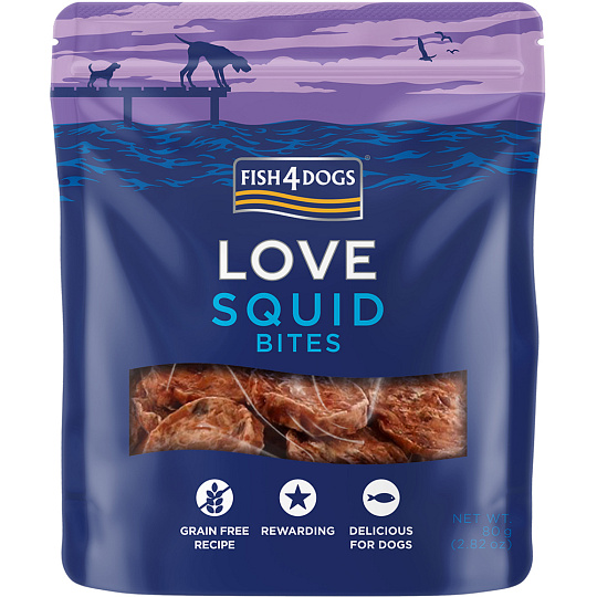 FISH4DOGS Pamlsky pro psy LOVE oliheň 80 g FISH4DOGS Pamlsky pro psy LOVE oliheň 80 g
