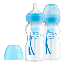 DR.BROWN'S Láhev antikolik Options+ široké hrdlo 2x270 ml plast, modrá DR.BROWN'S Láhev antikolik Options+ široké hrdlo 2x270 ml plast, modrá