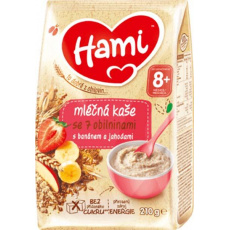 HAMI Mléčná kaše se 7 obilninami s banánem a jahodami 210 g, 8+ HAMI Mléčná kaše se 7 obilninami s banánem a jahodami 210 g, 8+
