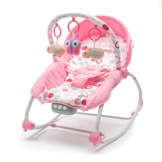 Multifunkční houpací lehátko pro miminko Baby Mix růžovo-bílé Multifunkční houpací lehátko pro miminko Baby Mix růžovo-bílé