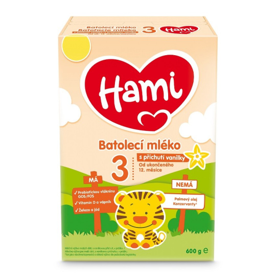 HAMI 3 Mléko batolecí s příchutí vanilky 600 g