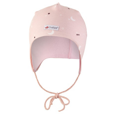 LITTLE ANGEL Čepice podšitá zavazovací BIO Outlast® 3 | 42-44 cm sv.růžová hvězdičky/růžová baby