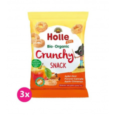 3x HOLLE Dětské Bio Křupky jablko, skořice, 25 g (3+)