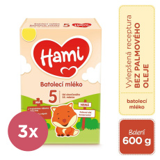 3x HAMI 5 Mléko dětské 600 g