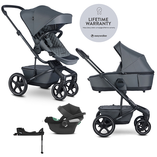 EASYWALKER SET Kočárek 4v1 Harvey⁵ Premium 2v1 Mineral Grey LITE RWS + CYBEX Aton B2 i-Size + základ